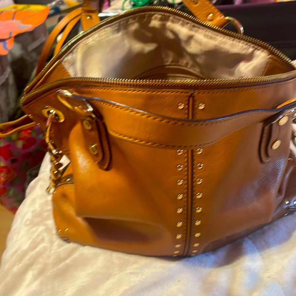 Michael Kors cognac leather satchel